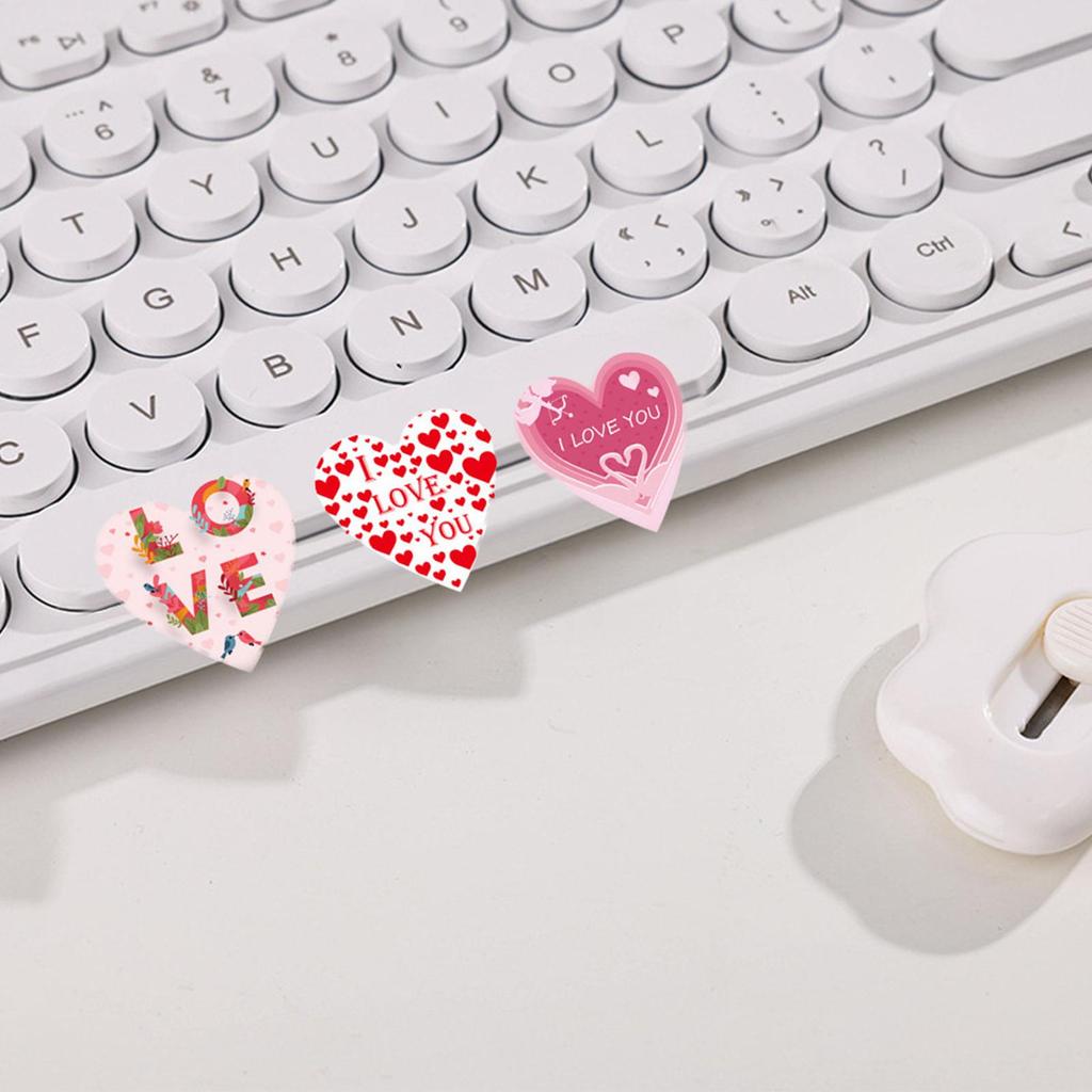 500 Pcs/roll Valentine's Day Heart-shaped Stickers Waterproof Self-Adhesive Seal Labels Heart-shaped Labels Envelope Gift Decor
