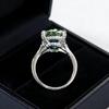 Elegant Green Tourmaline & Diamond Ring - S925 Silver, 10x14mm Square Gemstone