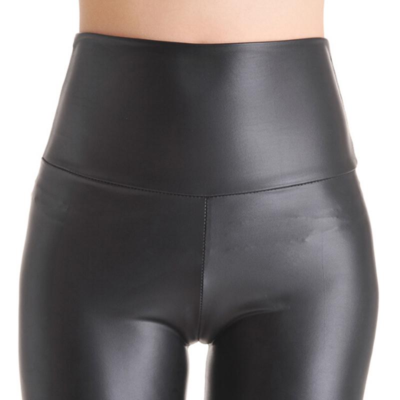 Leggings de cuero sintético de cintura alta pantalones de cuero bronceado  de cuatro vías para mujer comprar a buen precio — entrega gratuita, reseñas  reales con fotos — Joom