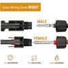 Solar Connectors 5 Pairs Low Resistance Pure Copper Core Waterproof Flame Retardant for Commercial PV Panel Installation