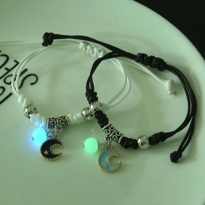 Glow in the Dark Ster Vlinder Koppels Armband Voor Geliefde Ster Hart Hanger Verstelbare Armband Vriendschap Liefde Sieraden Cadeau
