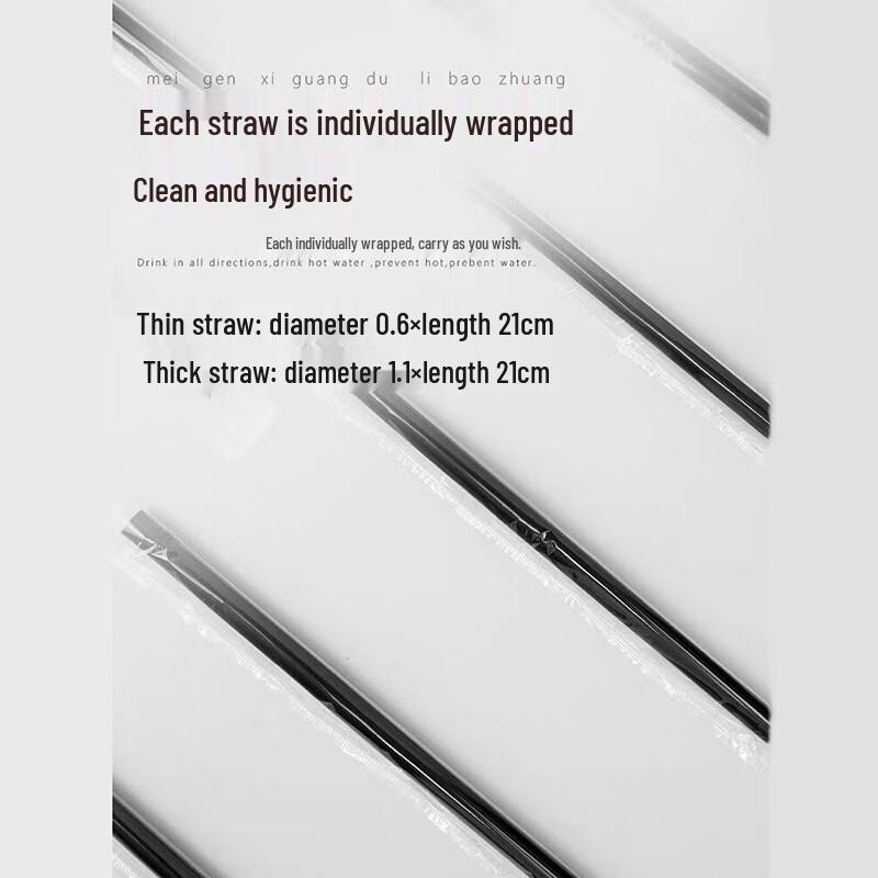 Shengbilei Individually Wrapped Disposable Plastic Straws