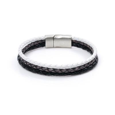 [Jbans Classic] Monotone Triple Line Leather Bracelet (Y2101-Ac008_Bk)