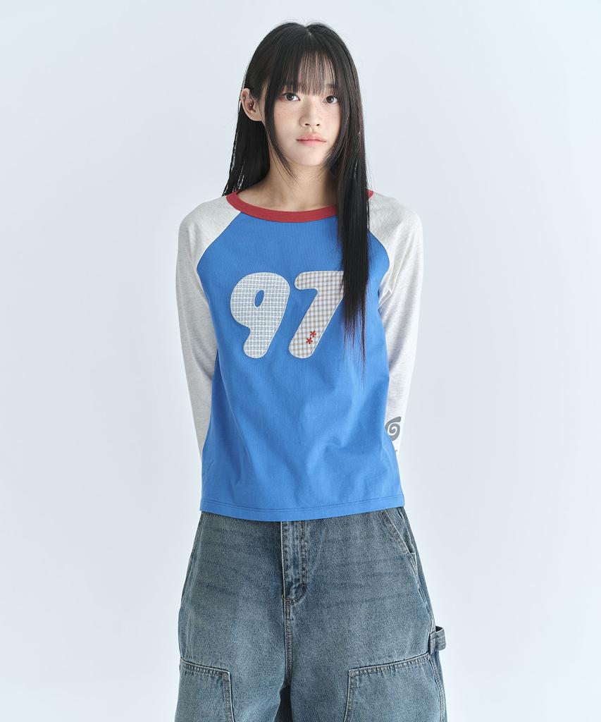 CGP (Women) Raglan Color Block Sleeve T-Shirt - Blue