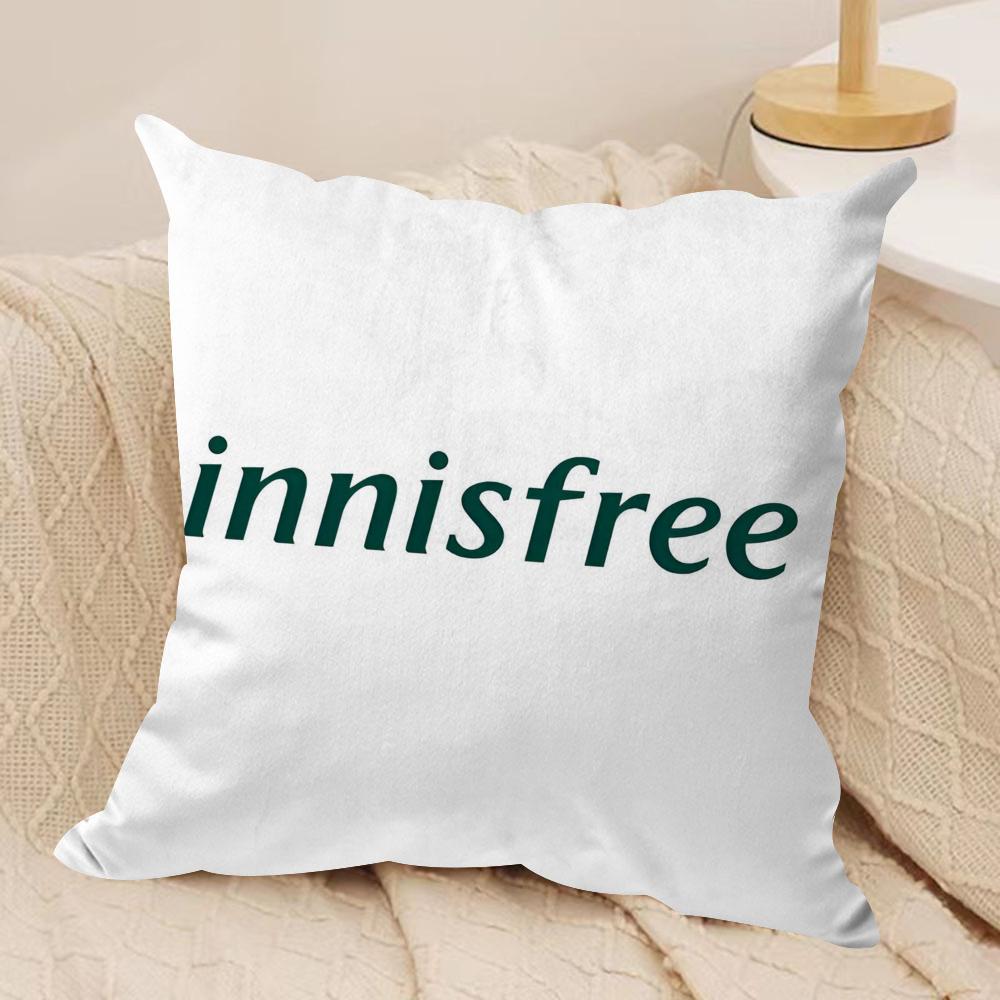 Green I-InnisfreeS Cushion Cover Soft Plush Fabric Double-Sided Printed Sofa Cushion Cover for All Seasons Home Decor Gift