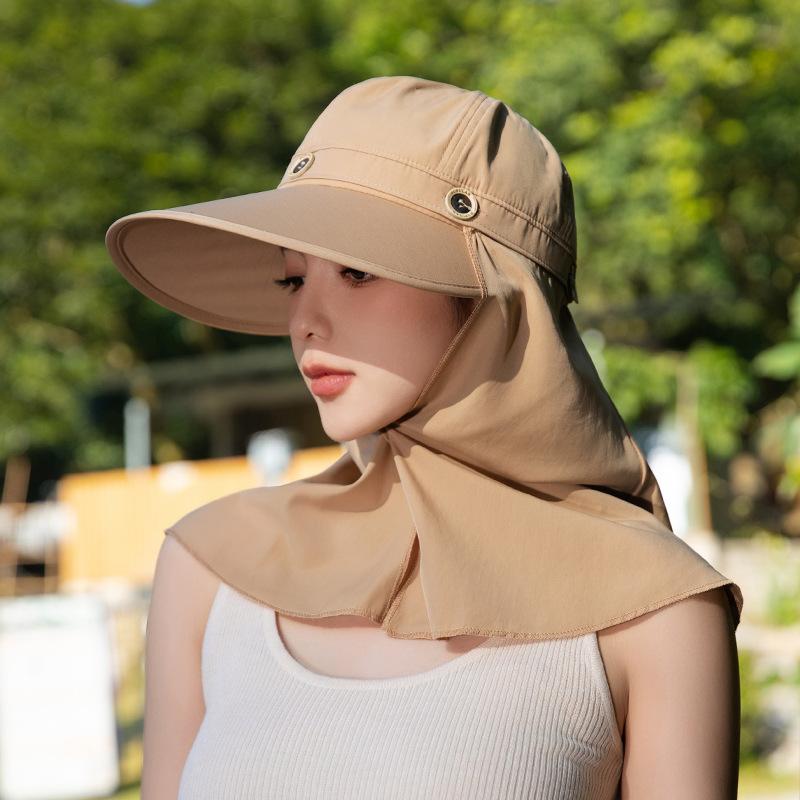 

Велосипедный солнцезащитный козырек для лица, летняя шляпа, женская шаль на шею, шляпа для сбора чая, съемная солнцезащитная шляпа One Size