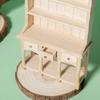 Wood Miniature Cabinet for 1/12 Scale Doll House Accessories Unpainted Organization Bookcase for Scene Display Decoration