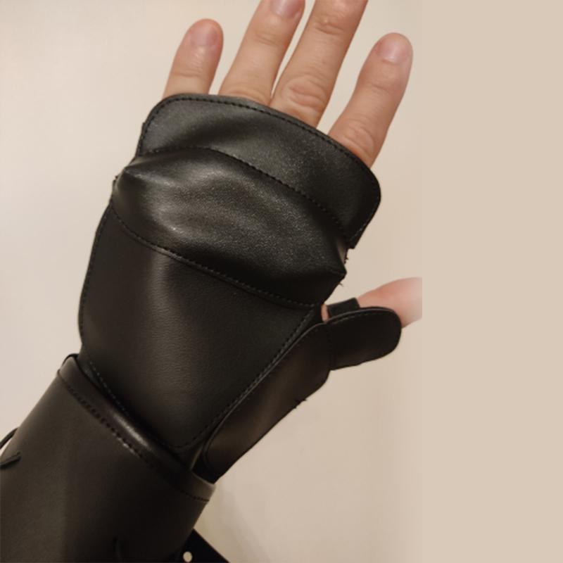 Medieval Armor Motorcycle Gloves Wide Cuffs Bracers Men Steampunk Warrior Gauntlet Renaissance Knights Templar Leather Lace-up