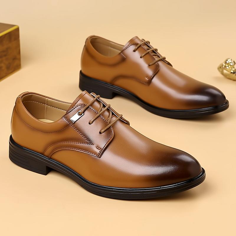 Men Business Dress Shoes Black Brown Leather Lace Up Oxfords Shoes Comfortable WEdding Party Shoes Formal Office Work Footwear