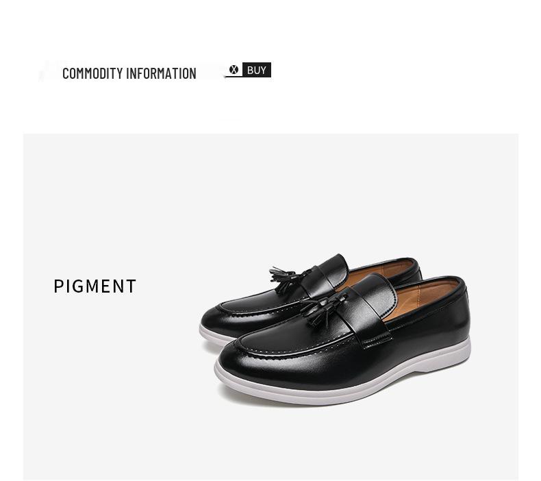 Men's Trendy Versatile Leather Tassel Loafers - Slip-on Business Casual Driving Moccasins (Large Sizes Available)