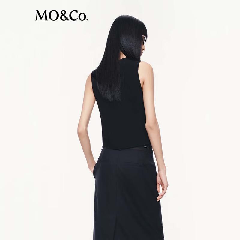 MO&Co. Women's Cropped Wool Knit Vest