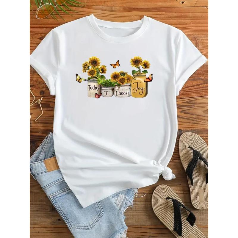 (European Size) 90s Clothing Casual Lovely Style Cute Trend Tshirt Women Short Sleeve Fashion Print Lady Tee Top Female Graphic T-shirts