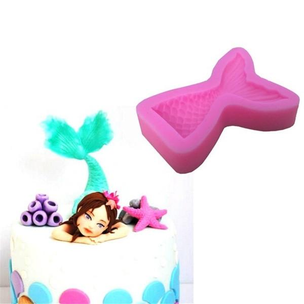 Mini Tail Mermaid Silicone Mold For Cake Decorating Baking Chocolate Mold Pink