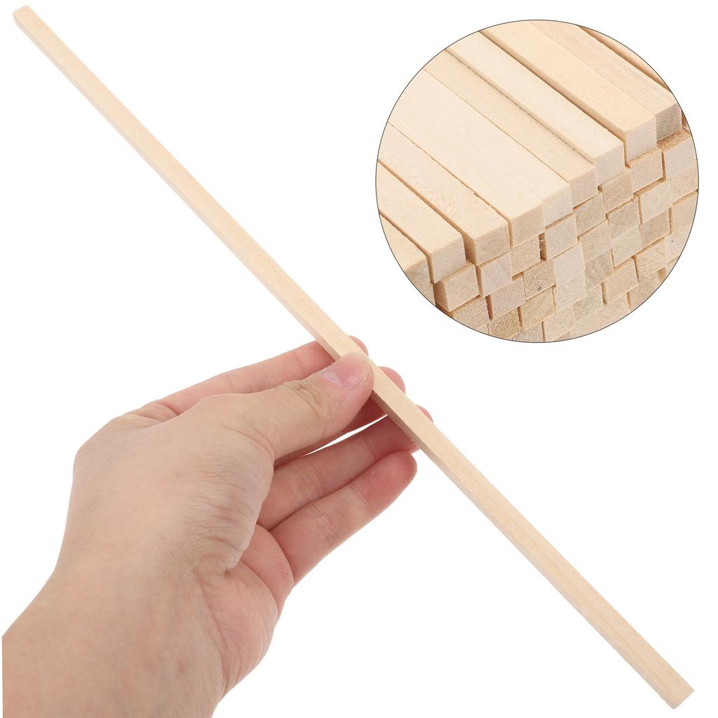 60Pcs Unfinished Wooden Dowel Rods 25x1cm Basswood Craft Sticks for DIY Painting Woodworking Home Decor Arts Crafts