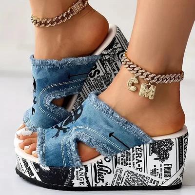 Women Wedges Slippers Casual Outdoor Slippers 2025 Peep Toe Sandals Platform Shoes Beach Slides Women Zapatos De Mujer