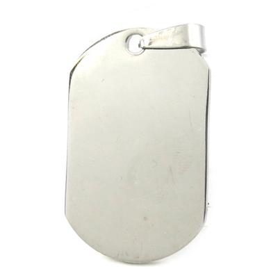 [M1830] - Silver-plated 'American Plate' Steel Pendant - 37x23 Mm