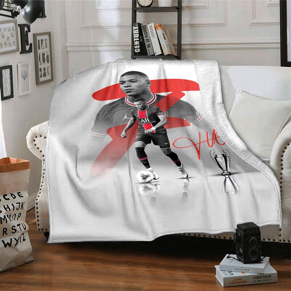 Star Player Kylian Mbappé Blanket Soft Warm Cozy Suitable for Bed Chair Livingroom for All Seasons Playful Design Gift for Travel Home Birthdays