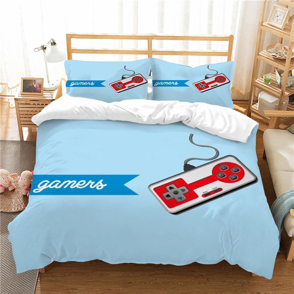 Gamepad Print 3D Bedding Set Home Bedclothes Bedspreads Duvet Cover Sets Kids School Adults Microfiber Pillowcase