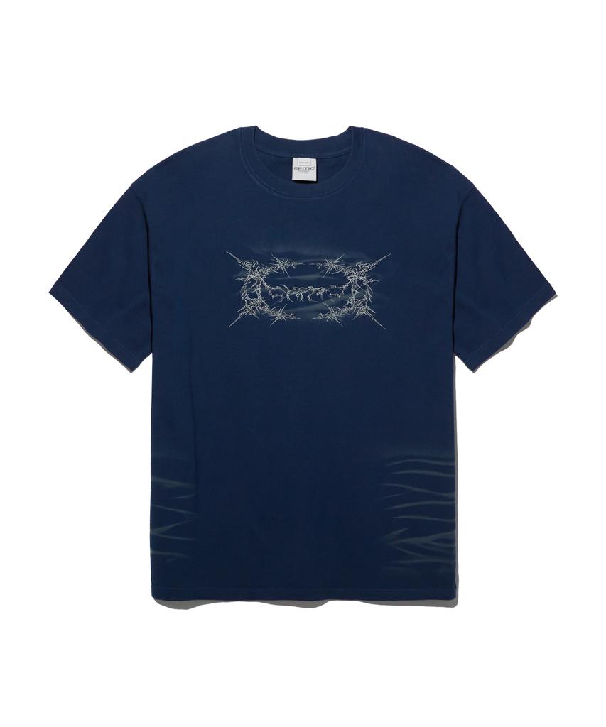 CRITIC Spike Wormhole Spray T-Shirt Navy