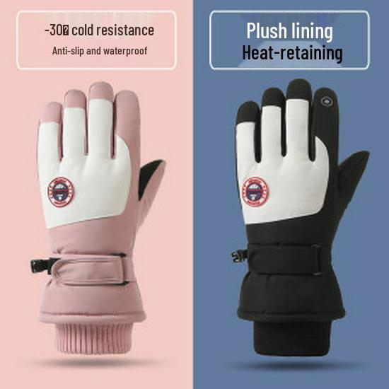 Luvas de Ciclismo Inverno Unissex com Tela Sensível ao Toque - Antiderrapantes, Impermeáveis, Quentes, Microfibra Espessa à Prova de Frio para Crianças