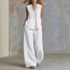 Street Style Womens Sleeveless Pantsuit With Cotton Linen Material For Casual Summer Wear