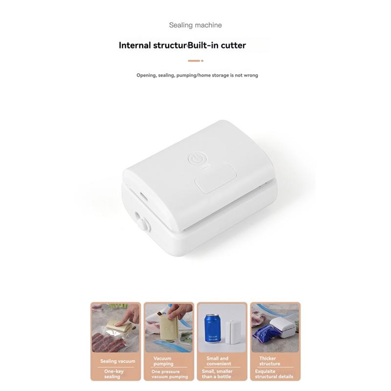 ABMH-Mini Vacuum Sealer Vacuum Compression Bag Food Bag Machine Portable Plastic Bag Clip Sealer Home Vacuum Machine