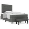 VidaXL Lit à ressorts avec Matelas &amp; Banc Gris foncé 120x200 cm Tissu 3344059