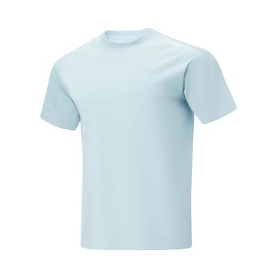 Li Ning Cooling Tea T Ice Silk Quick-Dry Cool Solid Color Round Neck Casual Sports Short Sleeve T-Shirt Men Tops Light-Blue ATSU731-7