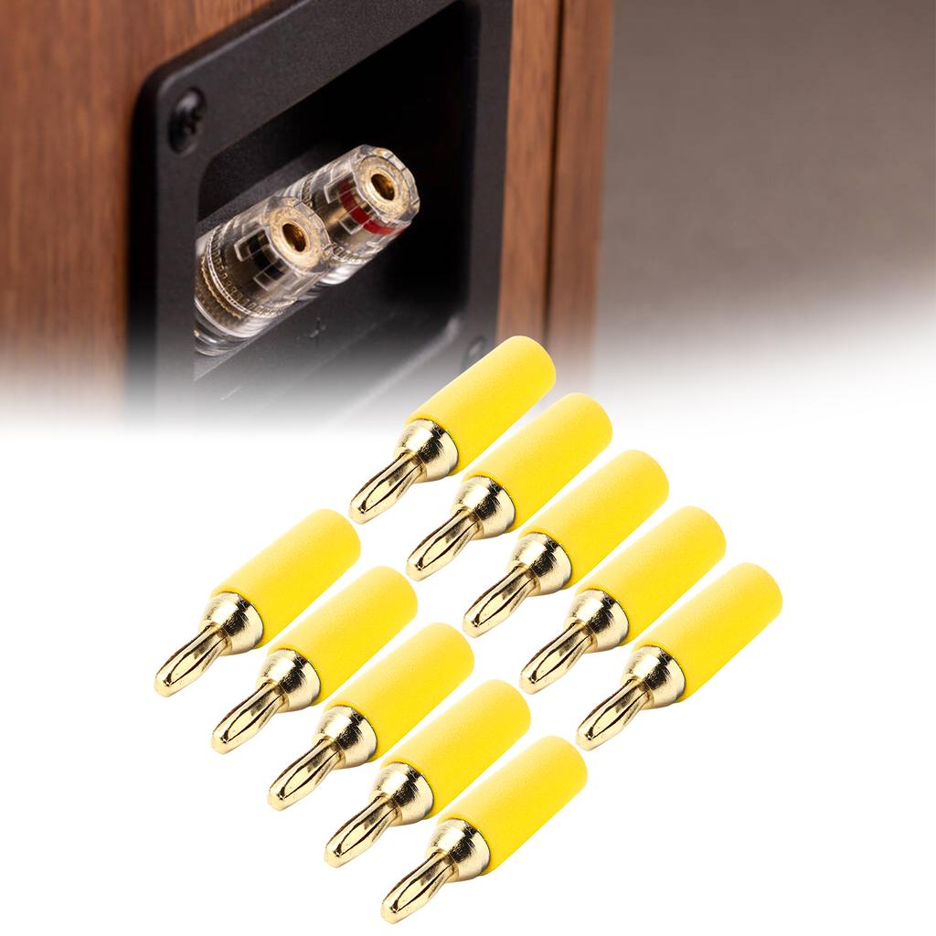 10Pcs Banana Plug 2.5mm Gold Plated Brass Solder Type Male Connector Accessory Set Kit