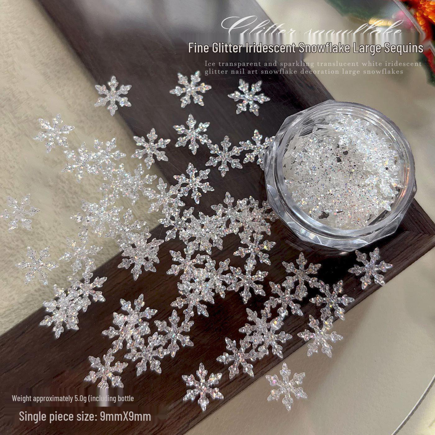 Ultra-Thin Dreamy Snowflake Nail Art Sequins – Christmas Star Gauze Decorations