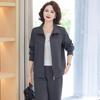Women's Plus Size Casual Long Sleeve Jacket & Pants Set