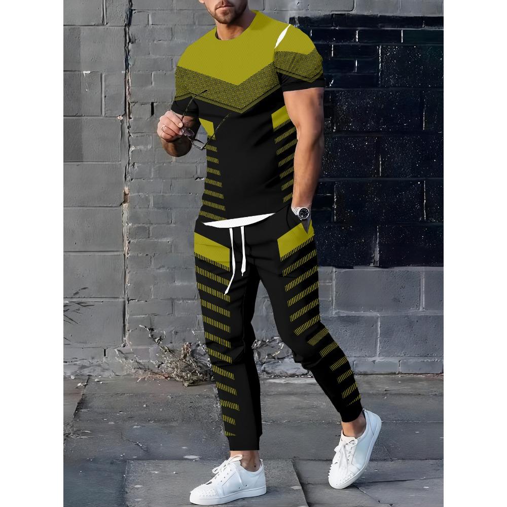 2026 Summer Men's Suit with 3D Printed Pattern Breathable Lightweight Comfortable Leisure Sports Outdoor Men's Clothing