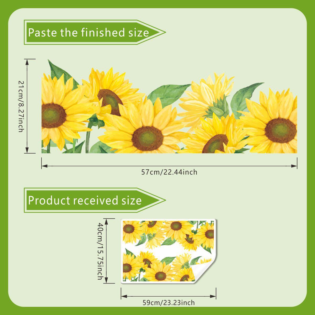 

Sunflower Window Stickers for Living Room and Balcony Glass Decoration, Waterproof, Translucent and Beautifying 40*60cm