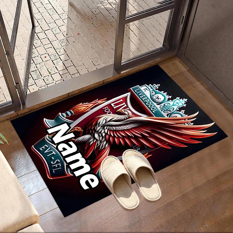 Custom Name Personalized Football Team F.C Print Carpet, Versatile Home Decor Rug, for Playroom, Apartment, Balcony, Entryway, Hallway Gift