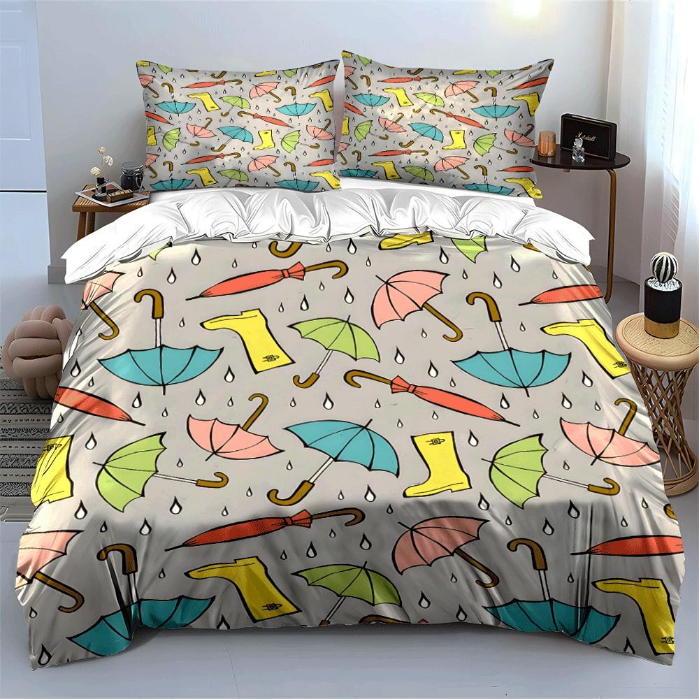 Rainy Day Essentials Three-Piece Set Exquisite Three-piece Bedding Set Gift for Kids and Adults