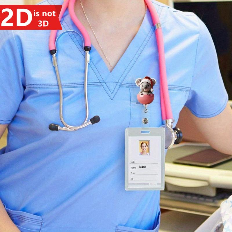 Retractable koala badge clip, ideal for nurses, doctors, and medical professionals.
