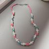 Boho Colorful Small Seed Bead Weave Flower Necklace for Women Handmade Short Choker Collar Neck Fashion Jewelry Accessories