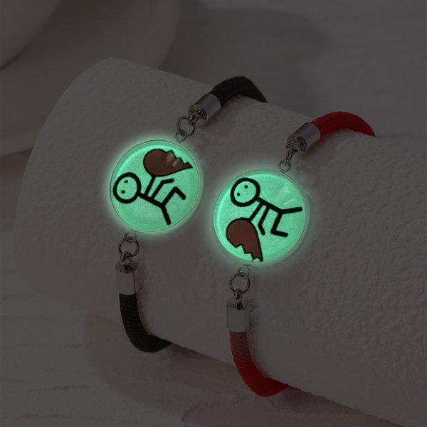 Pulseira Luminosa de Casal Sol e Lua - Design Trançado Feito à Mão