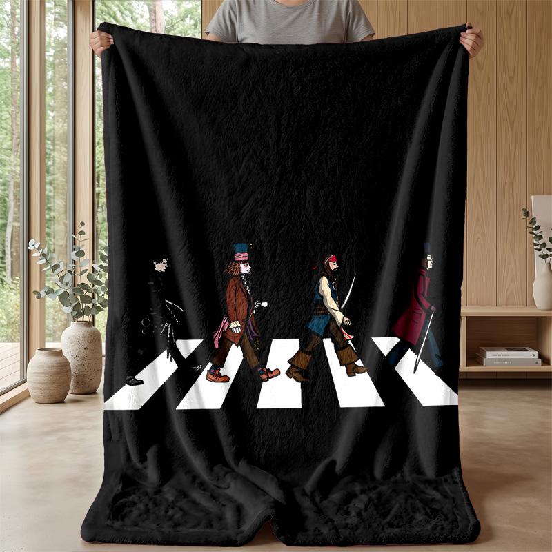 Coperta in Flanella Stampata Johnny Depp Calda e Accogliente, Amica della Pelle, Plaid per Divano, Letto, Uso Quotidiano Indoor