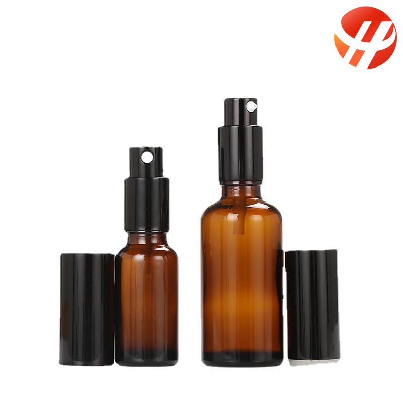 Brown Light-Blocking Thickened Glass Spray Bottle, Essential Oil and Lotion Decanter with Lid, 50ml, Portable.