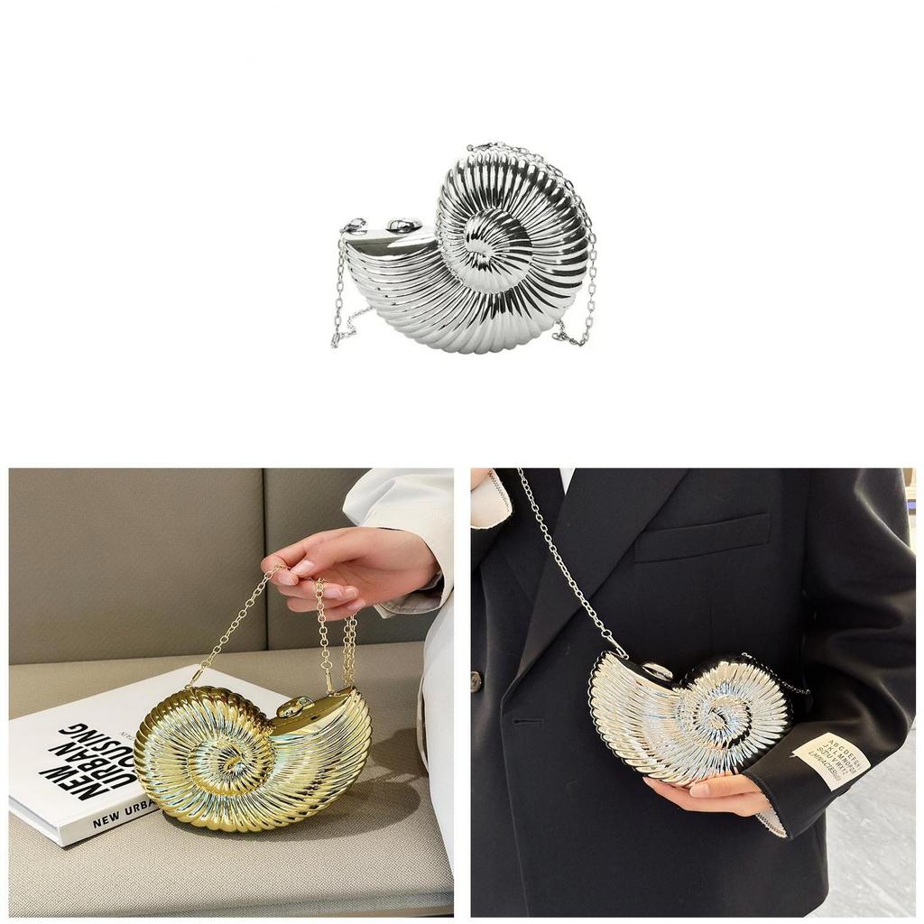 Acrylic Shell Clutch Bag With Lock Closure For Daily Fashion Events