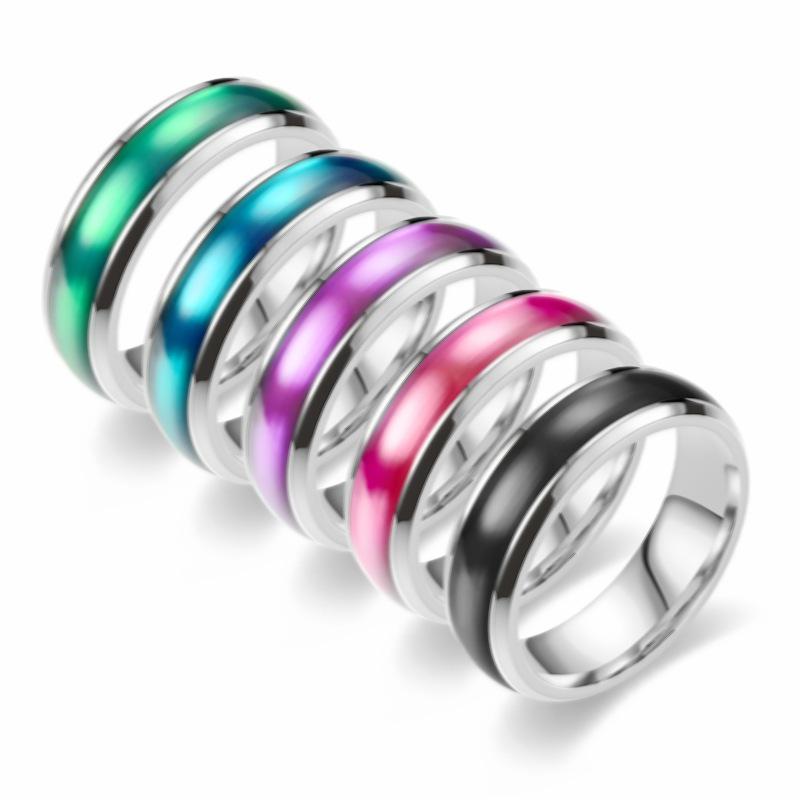 Contemporary Titanium Steel Drip Glaze Women's Ring - European & American Niche Cross-Border Jewelry