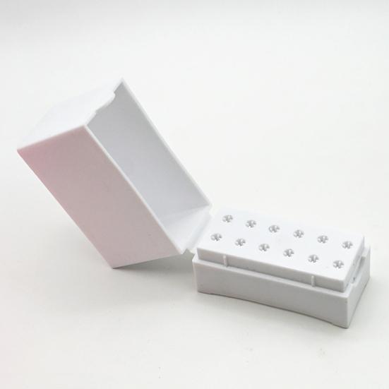 12 Holes Bit Box Large Capacity Buckle Design Dustproof Moisture-proof Manicure Tool Nail Art Drill Grinding Head Bit Display Storage Box