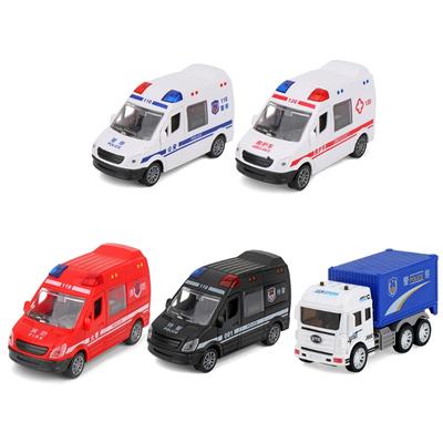 Miniatur Pädagogisches Trägheitsauto Feuerwehrwagen Krankenwagen Fahrzeug Spielzeug Realistisches Reibungsauto Rückziehfahrzeug