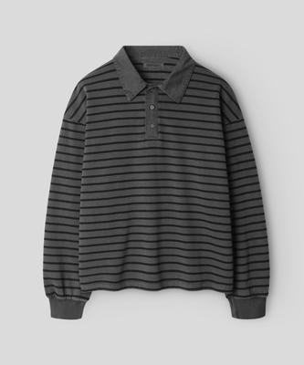 INDUST Pigment Stripe Pique T-Shirt_Moon Gray