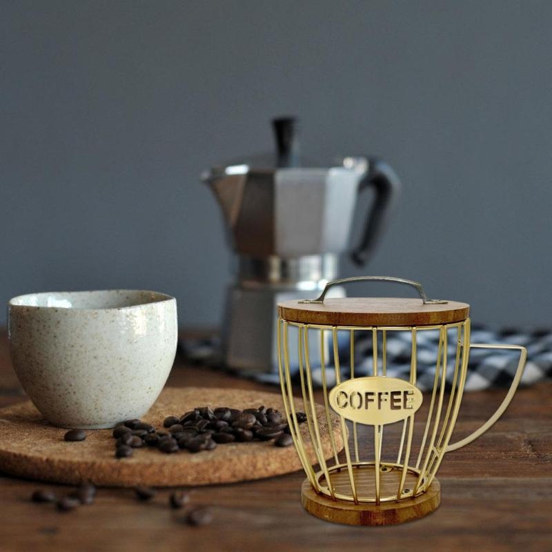 Metal Wire Coffee Storage Rack Convenient Coffee Pods Basket Decorations for Kitchen Countertop Espressos Pods Stand