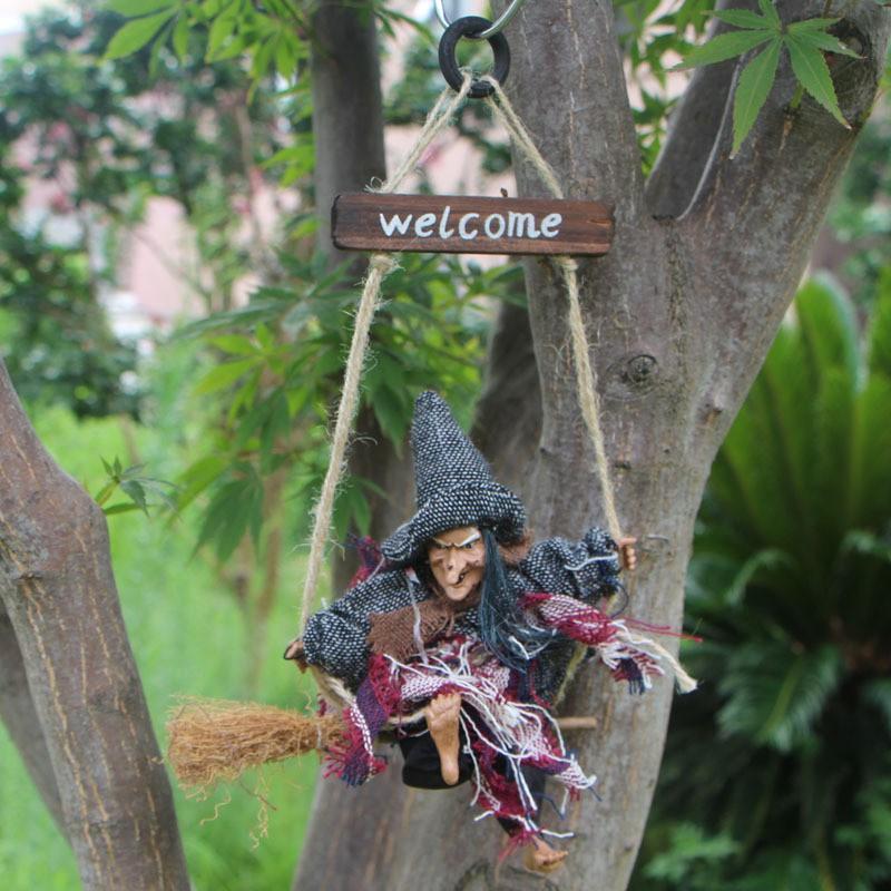 Halloween Witch Broom Door Hanging Decor Party Bar KTV Store Entrance Decoration