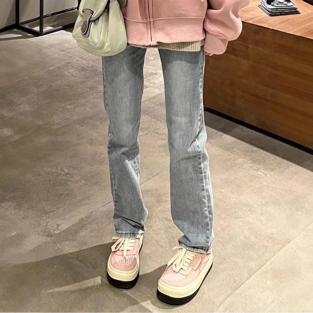 

Women s High Waist Slimming Light Color Straight Leg Jeans - Autumn Trend S
