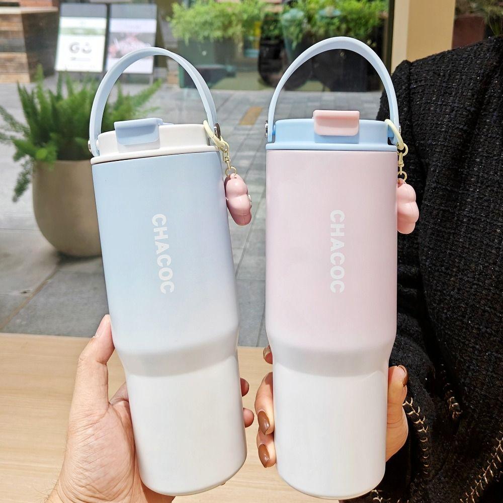 Drinkware Gradual Change Vacuum Thermos Cup Stainless Steel Fashion Insulation Cup Large Capacity Water Bottle Student