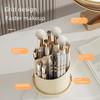 Rotatable Transparent Cosmetics Organizer: Dustproof Makeup Brush Holder & Lipstick Rack